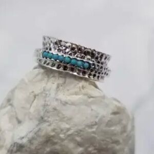 Vintage Turquoise Boho Spinning Ring